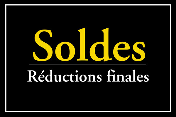 Soldes d’été – réductions finales!!